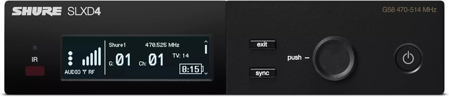Shure SLXD14/153T Digital Wireless Microphone System - Includes SLXD1 Bodypack Transmitter with MX153T Earset Headworn Mic & SLXD4 Single Channel Rack Mount Receiver | G58 Band (SLXD14/153T-G58)