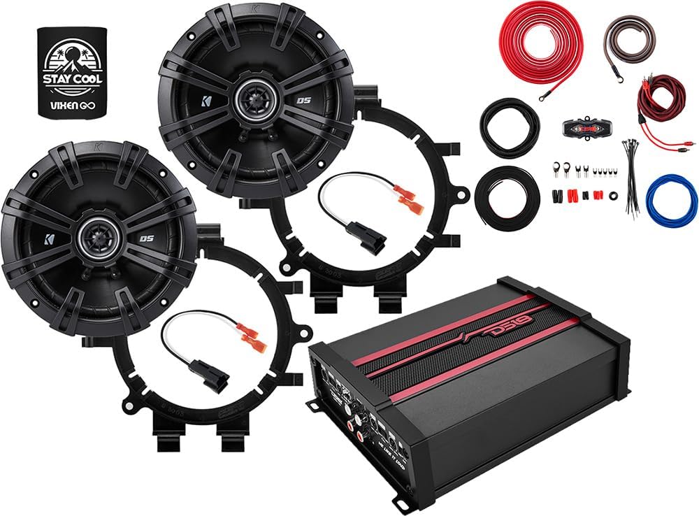 KICKER Speakers 6.5 inch for Chevrolet Tahoe 1995-2014 Upgrade Kit - Pair of DS Series with Amplifier, Amp Kit, Adapters and Harness, Coaxial 6 1/2 Car Audio Front Door Speaker DSC650, 43DSC6504