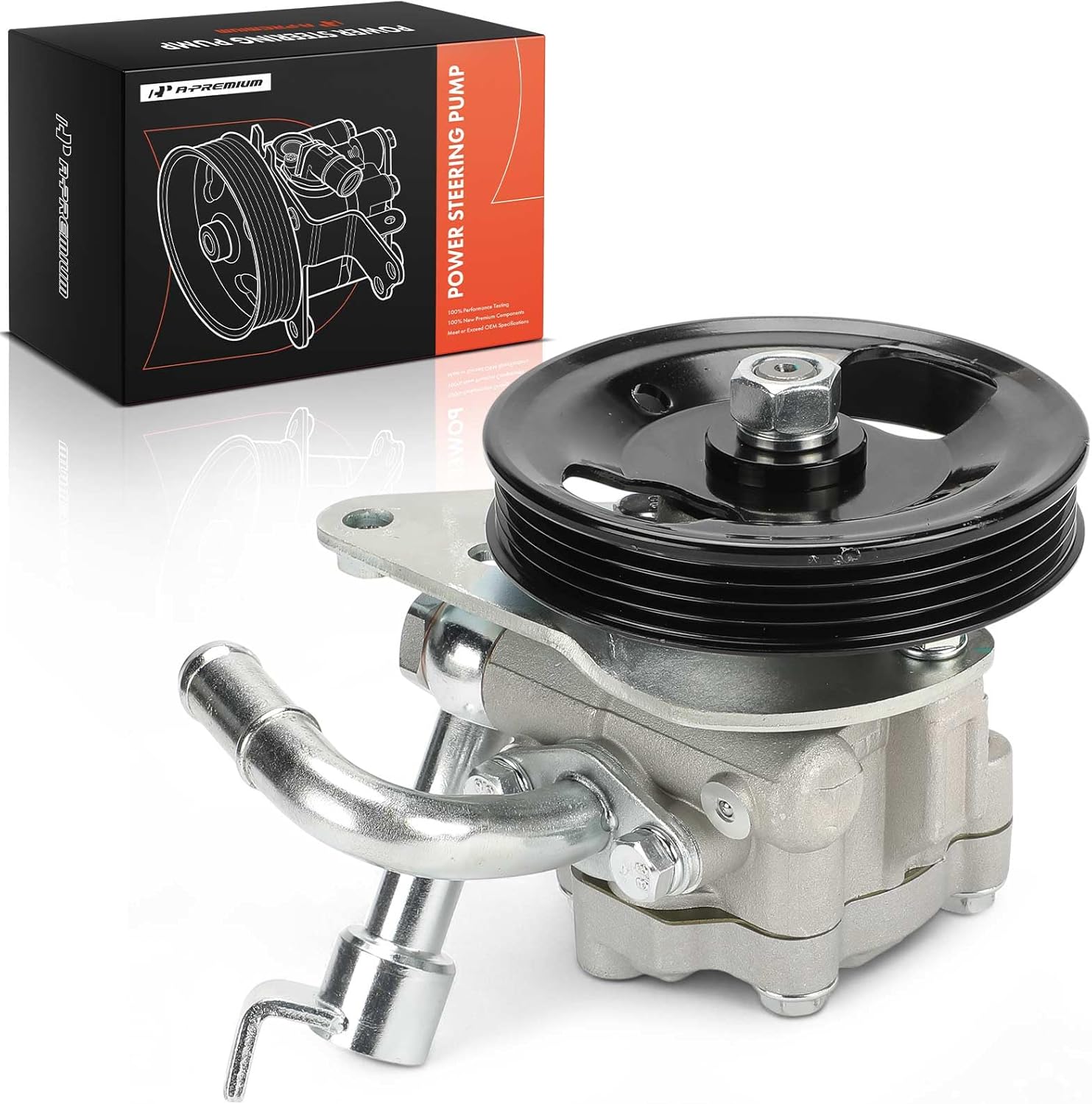 A-Premium Power Steering Pump, with Pulley & Bracket & Inlet Line, Compatible with Nissan Murano 2003 2004 2005 2006 2007, 3.5L