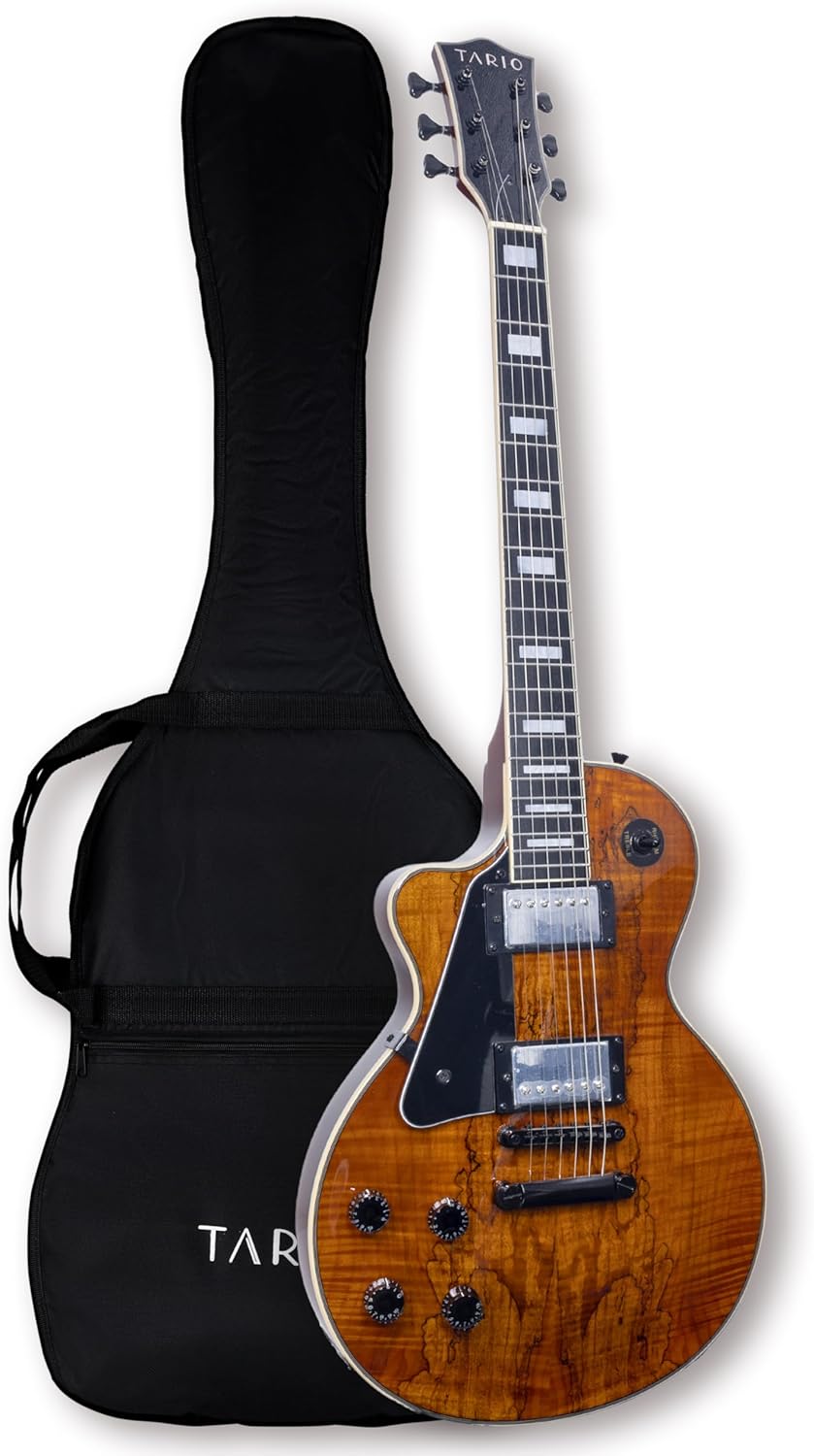 Tario Left Hand Electric Guitar Spalted Maple Top with Okoume Body Maple Neck