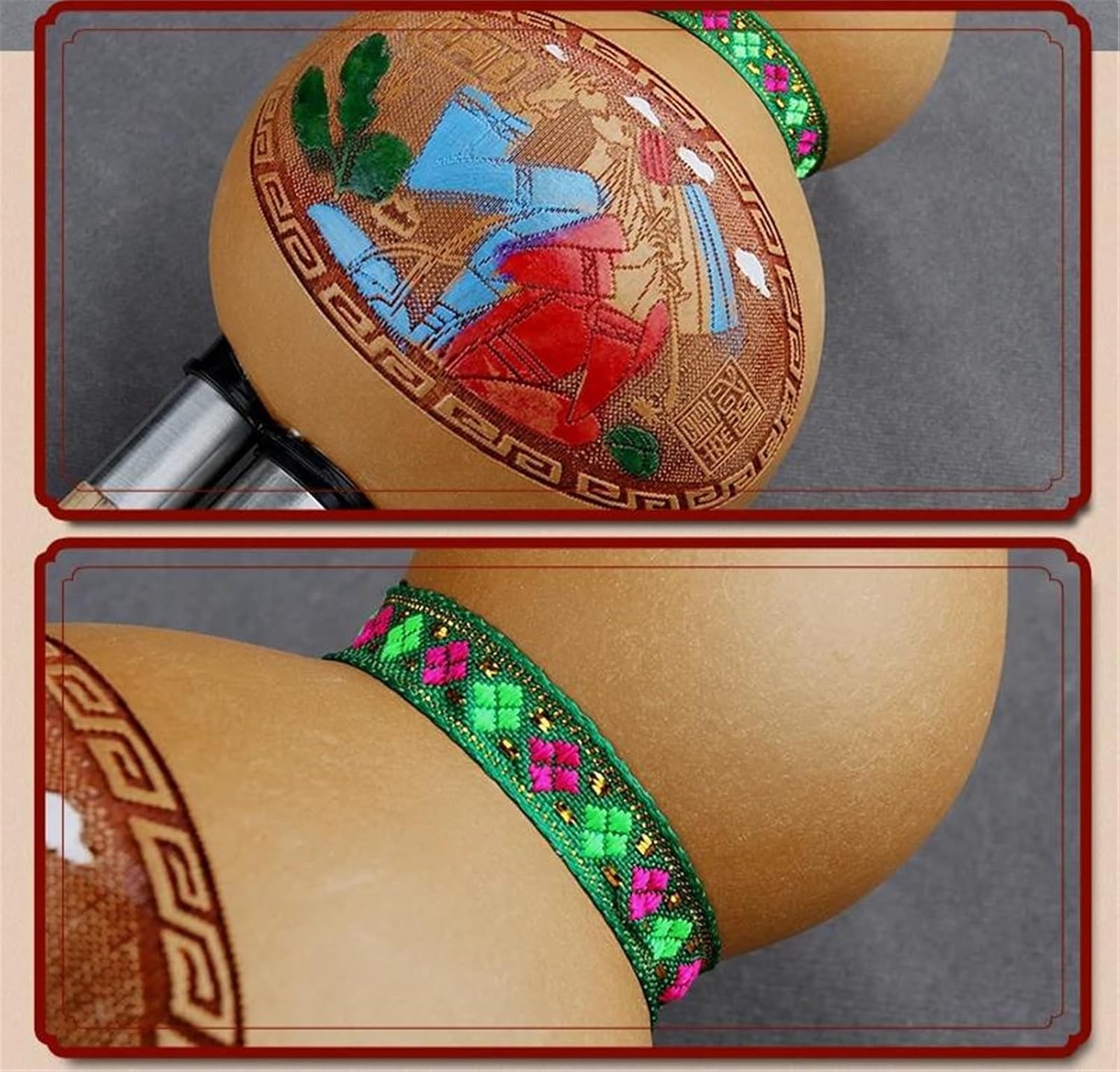 Hulusi Flute Chinese Traditional Musical Instruments With Chinese Elements C Key Cucurbit Flute Hulusi Brown Woodwind Instrument(B)