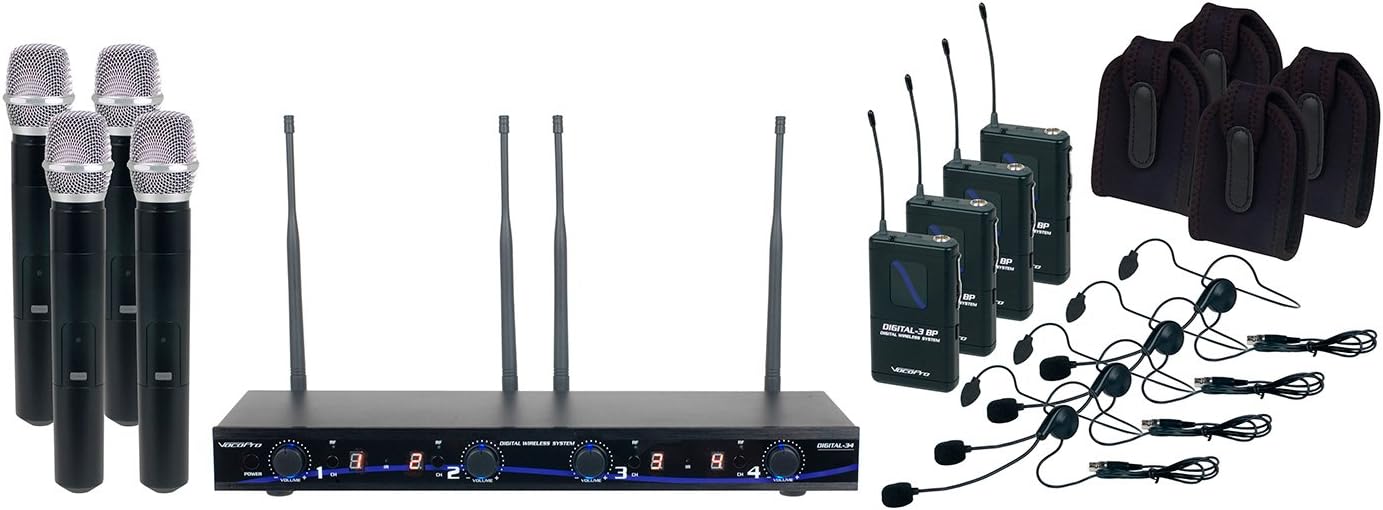 VocoPro Digital-34-Ultra All Inclusive Four Channel Digital Wireless Handheld/Headset/Instrument System