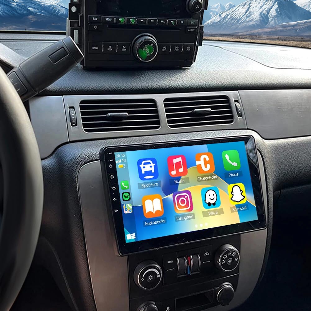 10 Inch IPS Touchscreen Android 15 Car Stereo for GMC Yukon 2007 2008 2009 2010 2011 2012 2013 with Wireless CarPlay & Android Auto Car Radio,Support WiFi 6, Bluetooth 5.4, Backup Camera, SWC