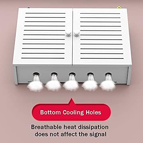 WiFi Router Storage Shelf Wall Mount Living Room TV Wall Double Storage Rack Set-top Box Shelf Creative White Decorative Floating Shelf (Color : A)