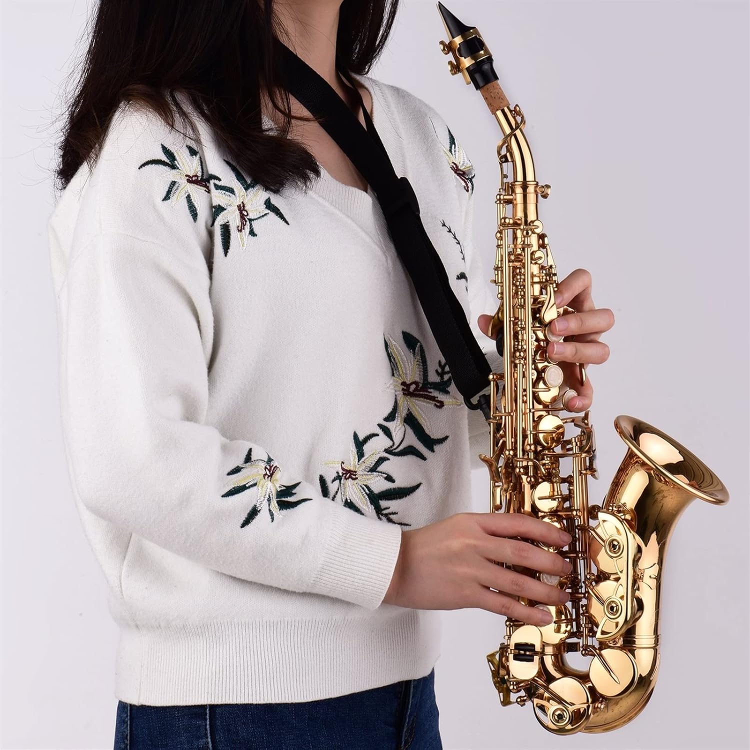 Mini Bb Saxophone Sax Brass Material Gold Lacquer Surface Woodwind Instrument with Case