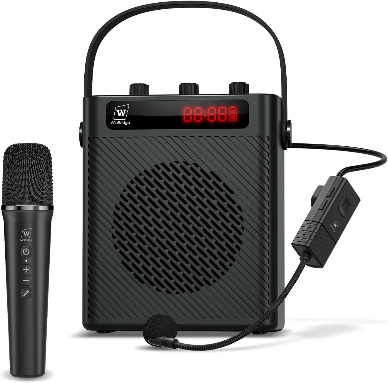 Voice Amplifier Wireless Microphone/Handheld Mic- 40W Portable Microphone and Speaker Wireless karaoke System, Bluetooth Speaker with Mics Personal Pa System, 4 Sound Effects for Teachers Speaking S95