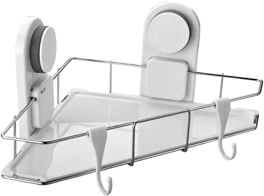 Aluminum Glass Shelf Bathroom Bath Corner Caddy Basket Storage Hanging Organizer with Extra Thick Contemporary Style Wall Mount Single Tier