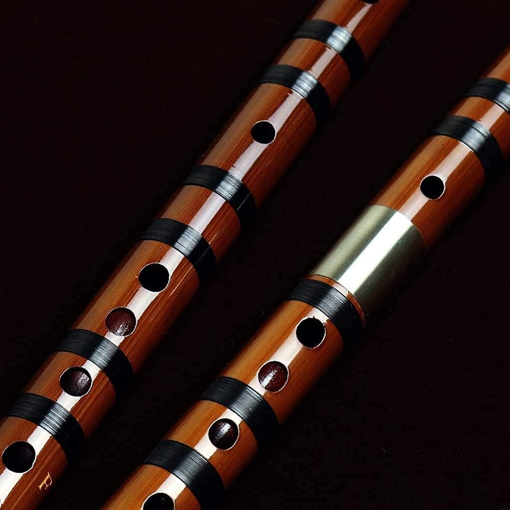 G, F, E, D, C Key Bitter Bamboo Flute Dizi, Traditional Handmade Chinese Musical Woodwind Instrument Study Level(Color:C)