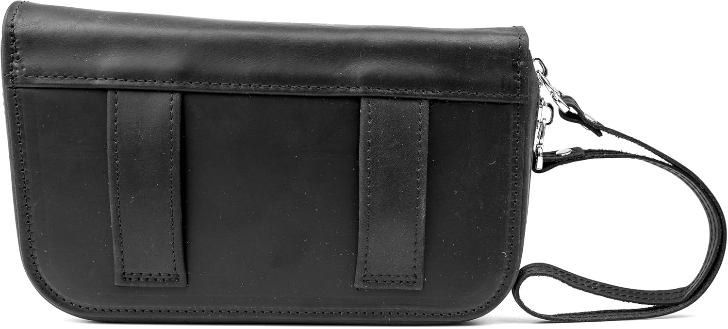 Leather Trumpet Mouthpiece Holder for 7 Mouthpieces by Mg Leather Work. Fits also Flugelhorn, Cornet & French Horn mouthpieces. Mouthpiece case, Mouthpiece bag, Mouthpiece Protection (Black)