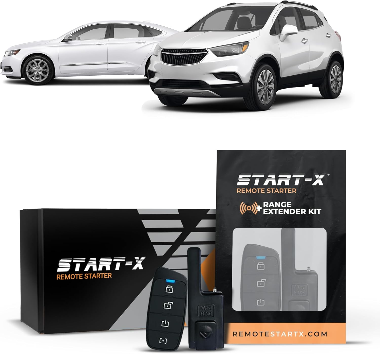 Start-X Remote Starter Kit + 3000ft 2 Way Range Extender for Chevrolet Encore (2017-2022), Impala (2014-2020), Spark (2016-2022), Trax (2017-2022) Vehicles with Push-to-Start Ignition