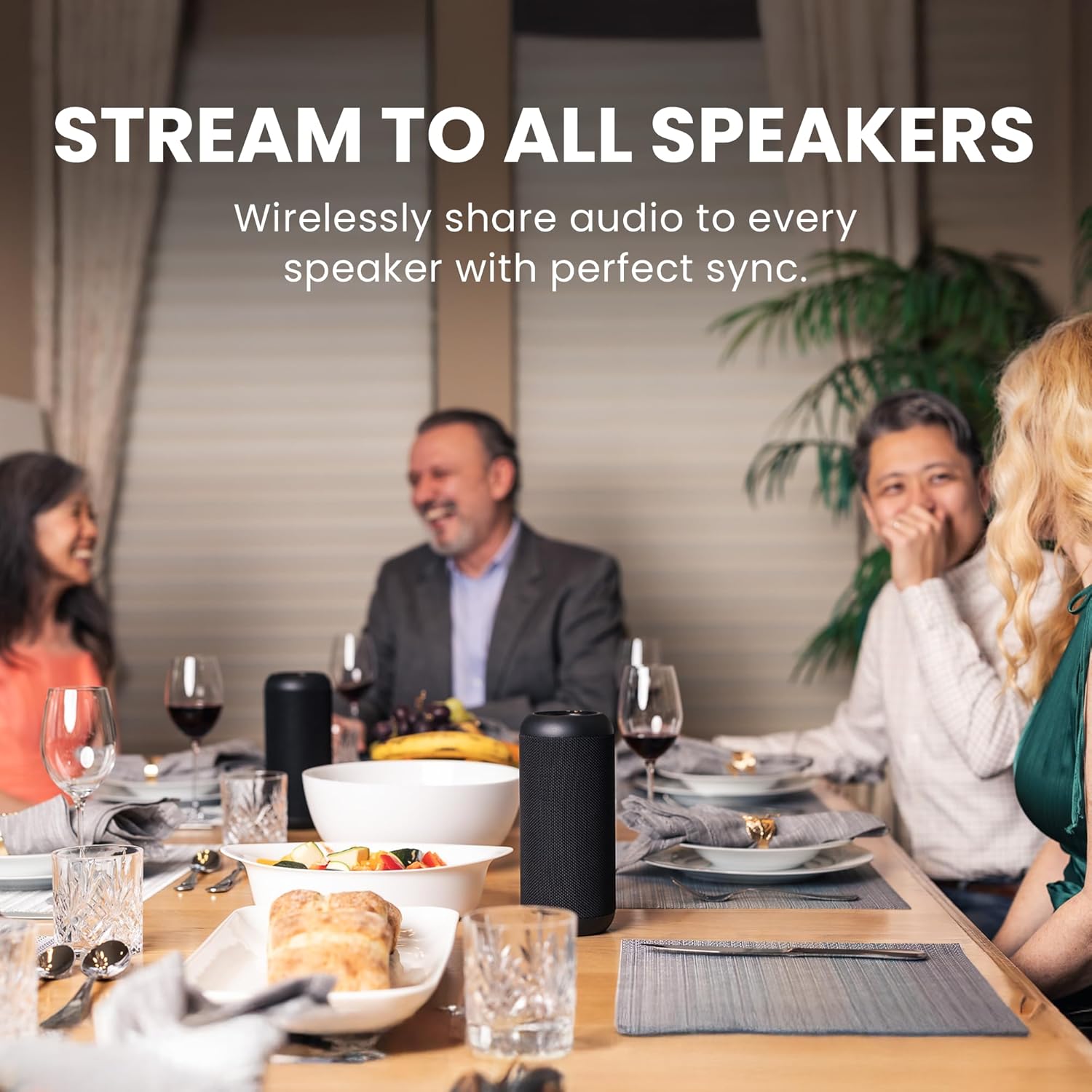 Avantree Harmony 2 – Multi-Room Wireless Speaker System with Bluetooth & Wired Inputs, Easy Setup, Expandable, 30ms Low-Latency Sync for Whole-Home, Meeting Rooms & Small Indoor Events