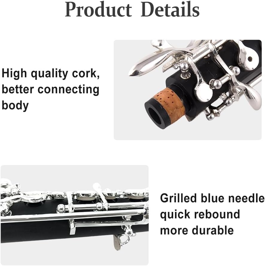 Yinfente Professional Oboe Ebonite/Rosewood C Key Left F Resonance Full Automatic Woodwind Instrument With Oboe Reed&Gloves&Leather Case+ Carry Bag&Cleaning Cloth&Cap Cork&Grease&Screwdriver