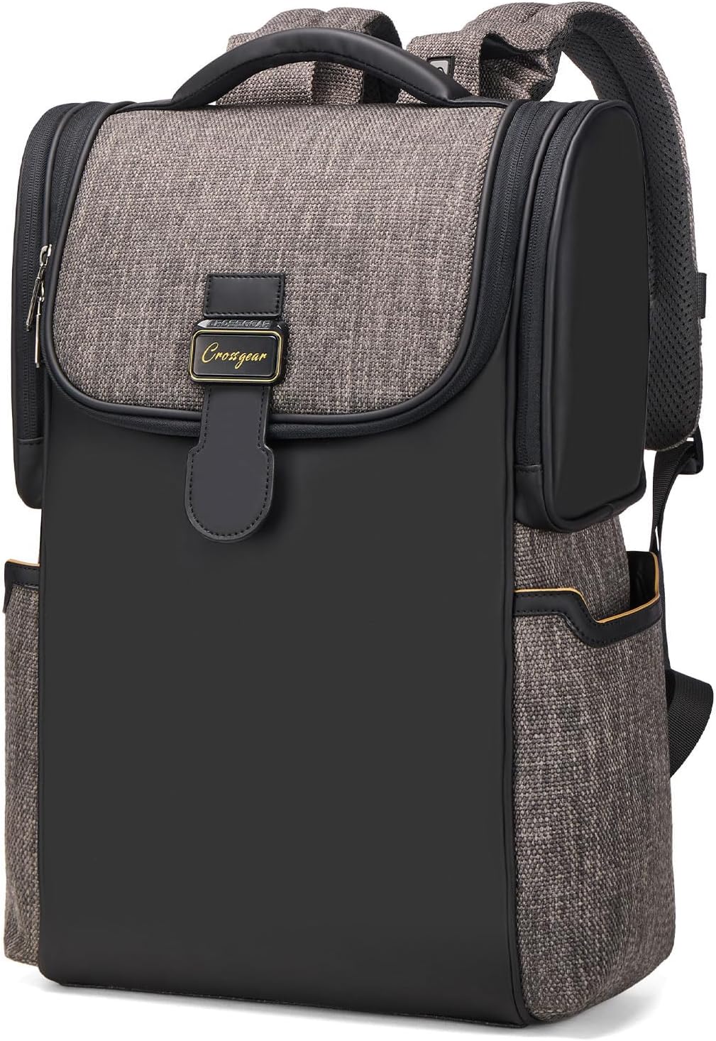 CROSSGEAR Casual Daypack Backpack, Lightweight, Shock-absorbing Padding Strap, Breathable Back, Work Business Laptop Backpack for Men, Multi-Pocket, Water-resistant, 14” Laptop Compartment, 24L