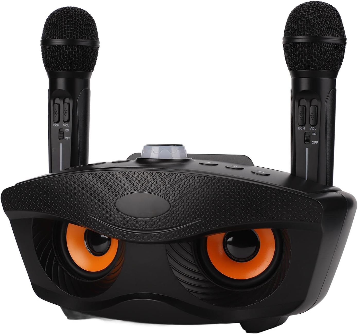 ASHATA Microphone System, Dual Cordless Mic Set Home KTV Stereo Bluetooth Karaoke System, Innovative Owl Karaoke, Support Aux Input, Memory Card and U Disk