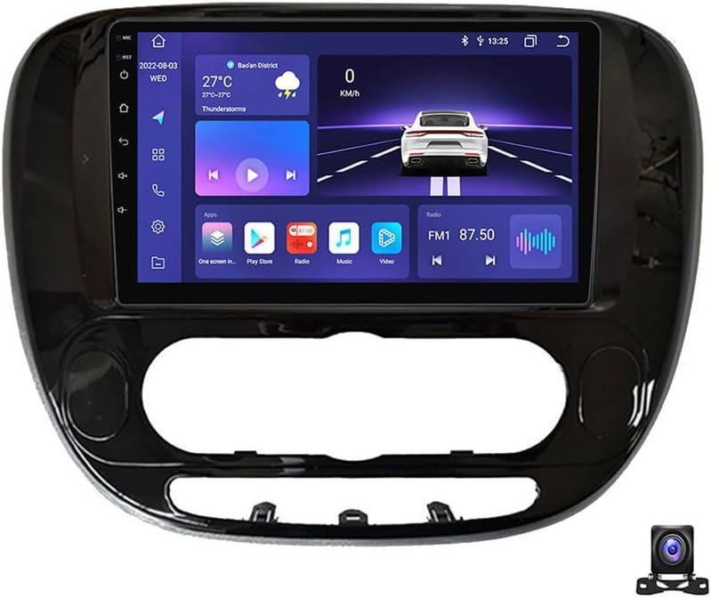 Android 13 Car Stereo 9 Inch Touchscreen with Carplay/Android Auto Radio Receiver for KIA Soul 2013~2019 Bluetooth MP5 Player with Backup Camera/FM/SWC/RDS/DSP,8 core m800s 8g+256g