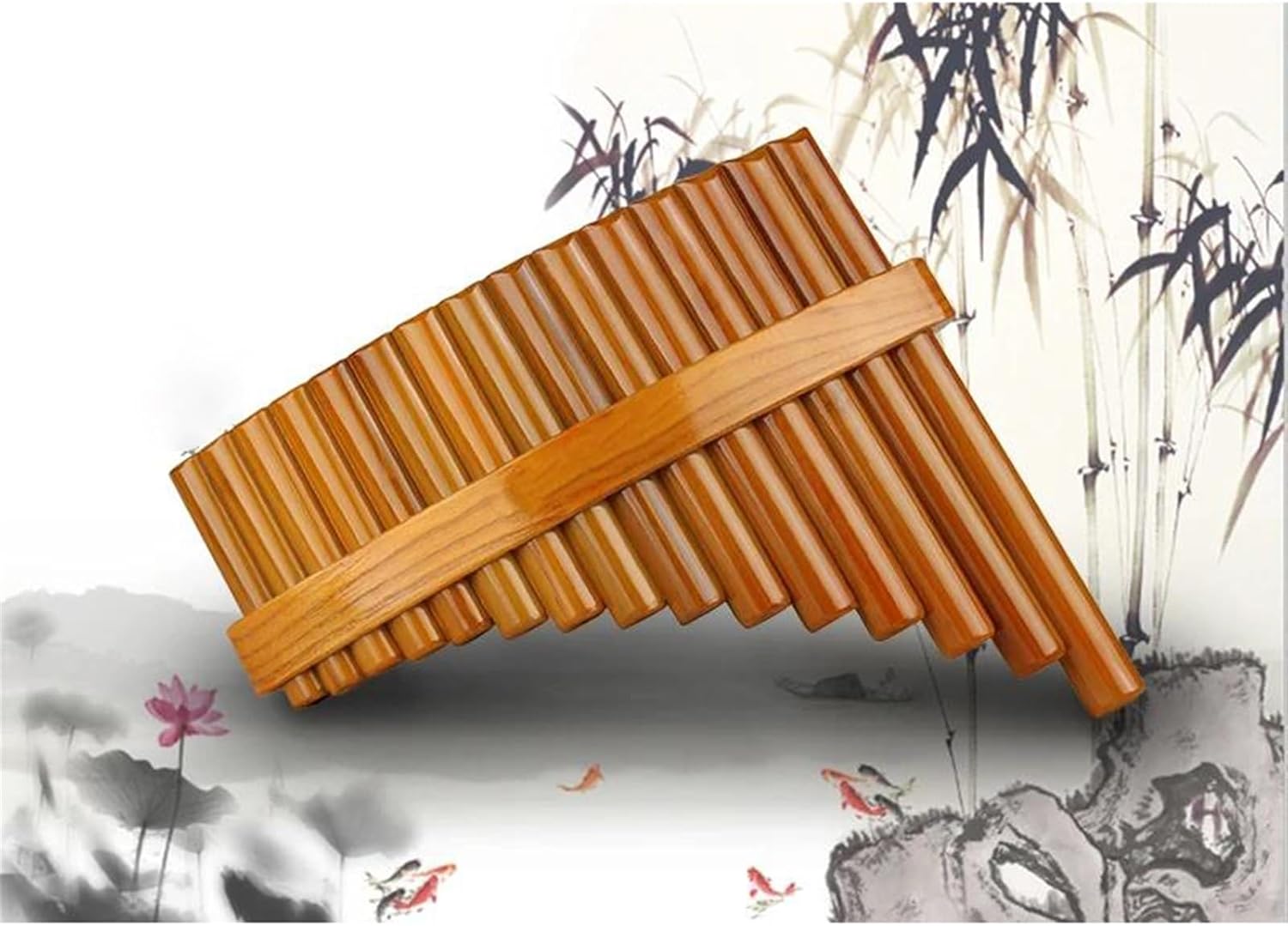 Chinese Traditional Musical Instrument 15 Pipes Pan Flute C Key Pan Pipes Woodwind Instrument (Color : Left)