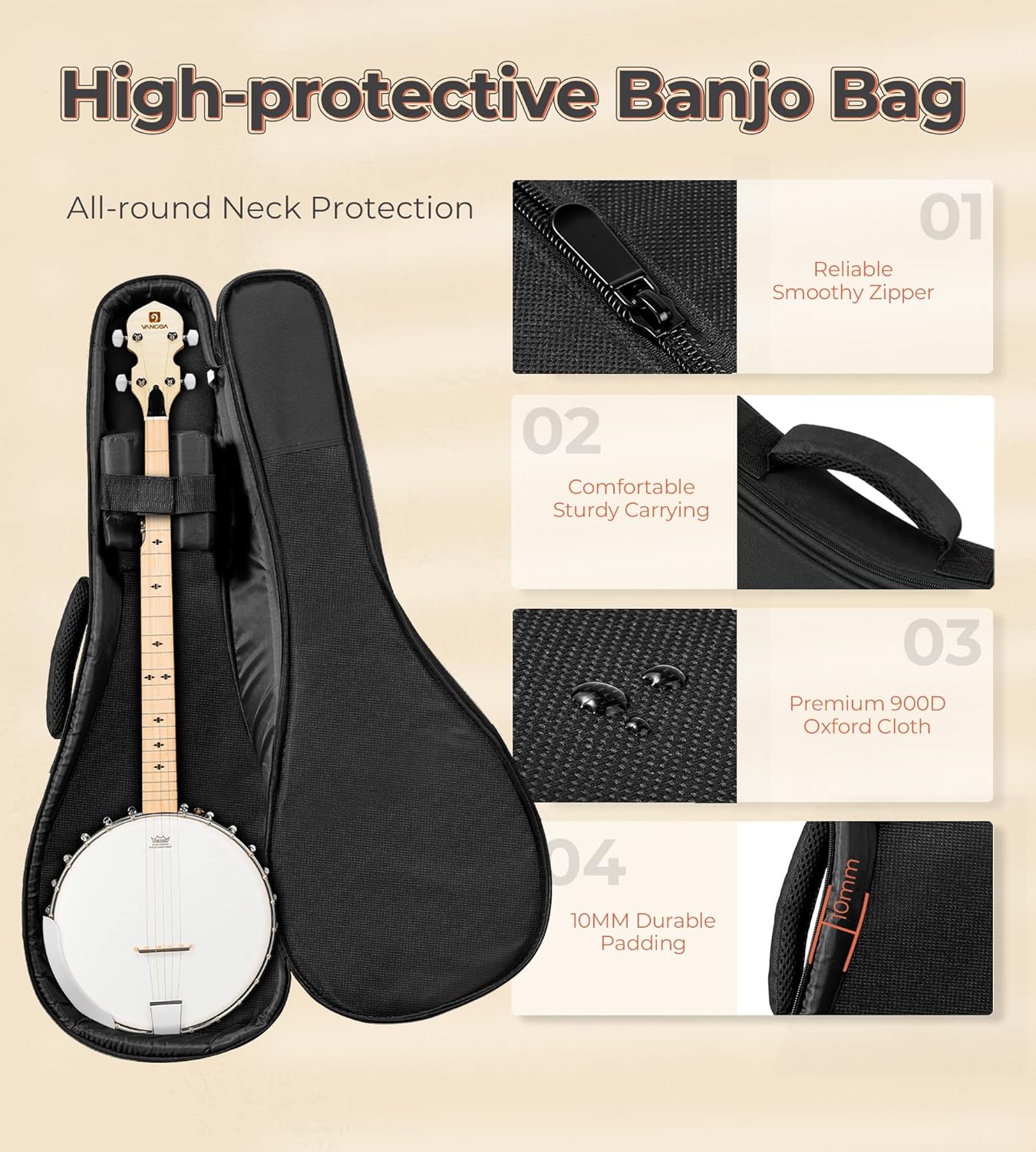 Vangoa Banjo 5 String and Open Back Banjo