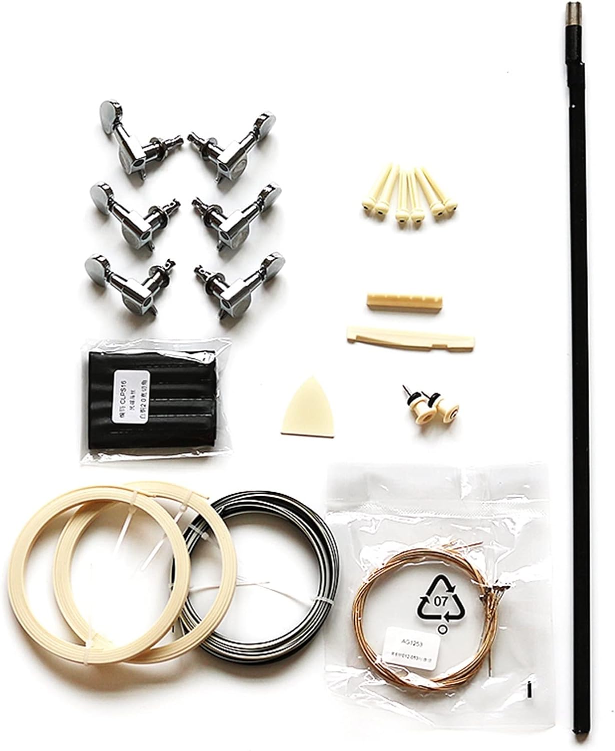 Folk Guitar Face Single Material 2A Spruce Face Single Rosewood Bottom Side Guitar Full Set of Accessories Material Combination DIY Guitar Kit