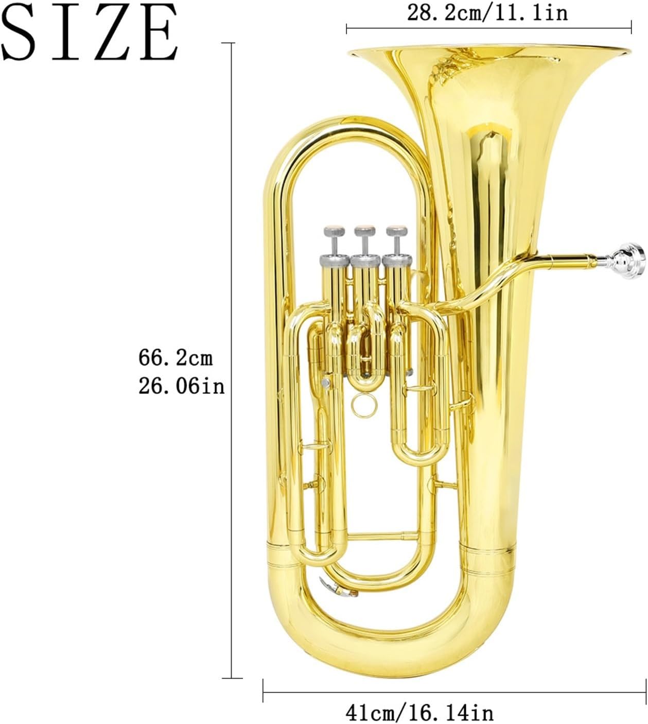Euphonium Instrument Bb Key Brass Three Upright Beginner Playing Euphonium All-brass Instrument