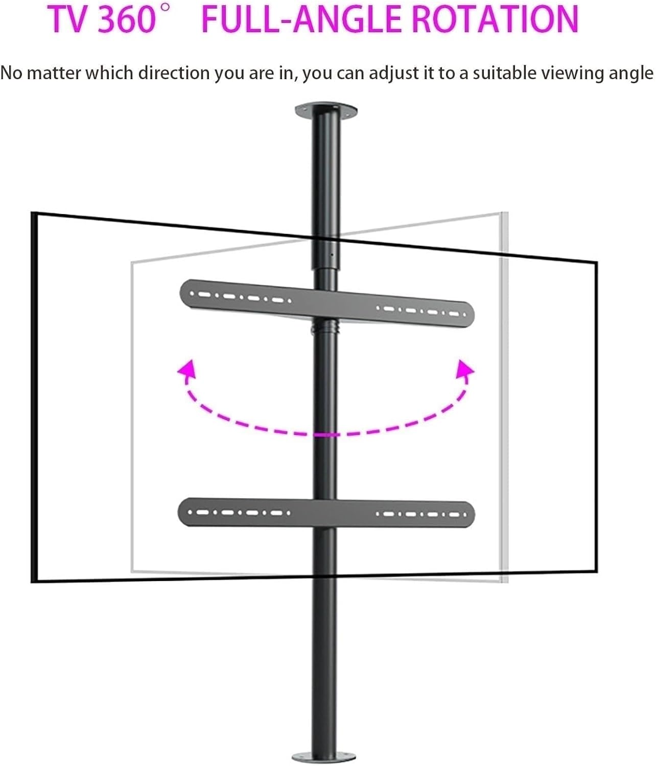 LCD TV e Floor Stand - 360 Degree Rotating e Floor Stand,Wall Mount Partition Swivel e,TV Ceiling Mount Adjustable Bracket,Fits 32-75inch LED Sn Display,Up to,60,85cm