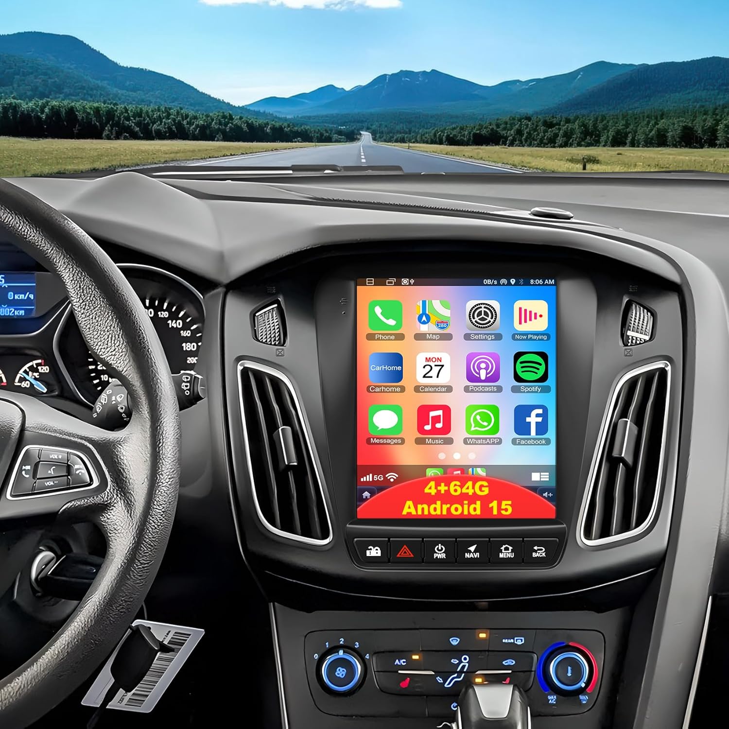 Car Radio for Ford Focus 2012 2013 2014 2015 2016 2017 2018, Support Wireless Carplay Android Auto,GPS Navigation, 10.4