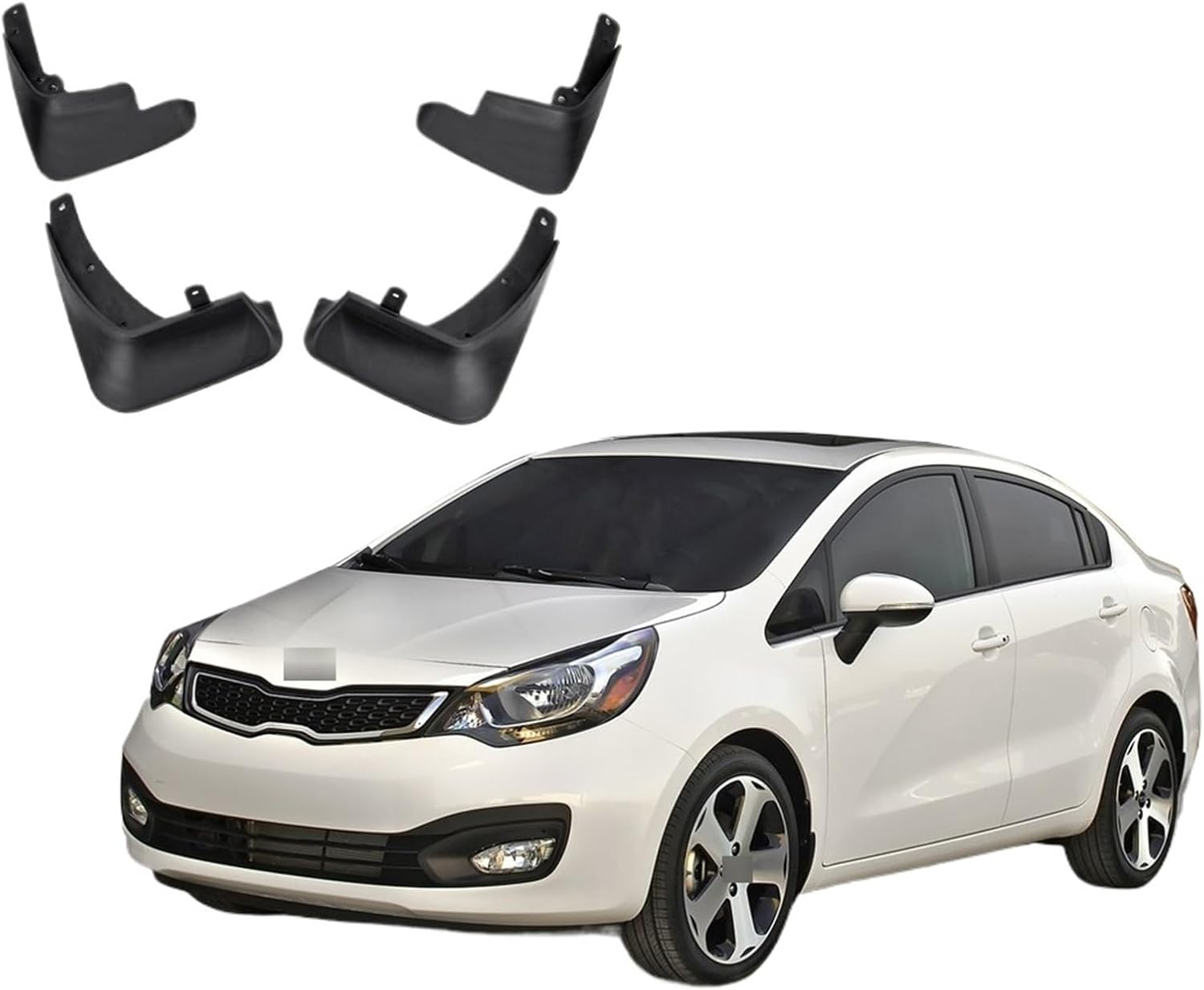 4Pcs Car Mud Flaps Compatible with KIA Rio Sedan 2012-2018 Mudflaps Splash Guards Mud Flap Front Rear Mudguards Fenders Auto Accessor