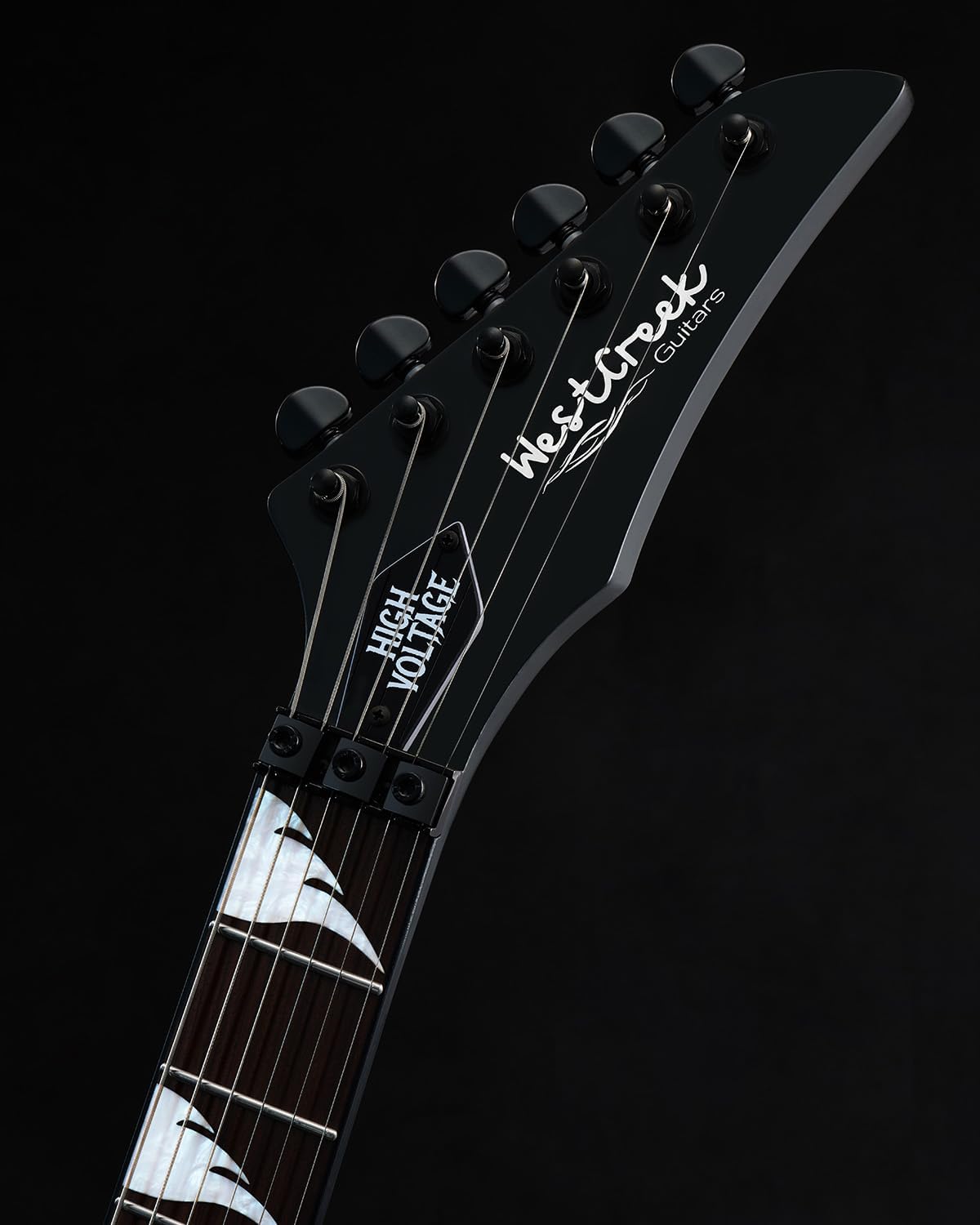 WestCreek HVFR Solid Body Electric Guitar, Heavy Metal Pickups, Heavy Metal Guitar, Rounded End Jumbo Frets (Matte Black)