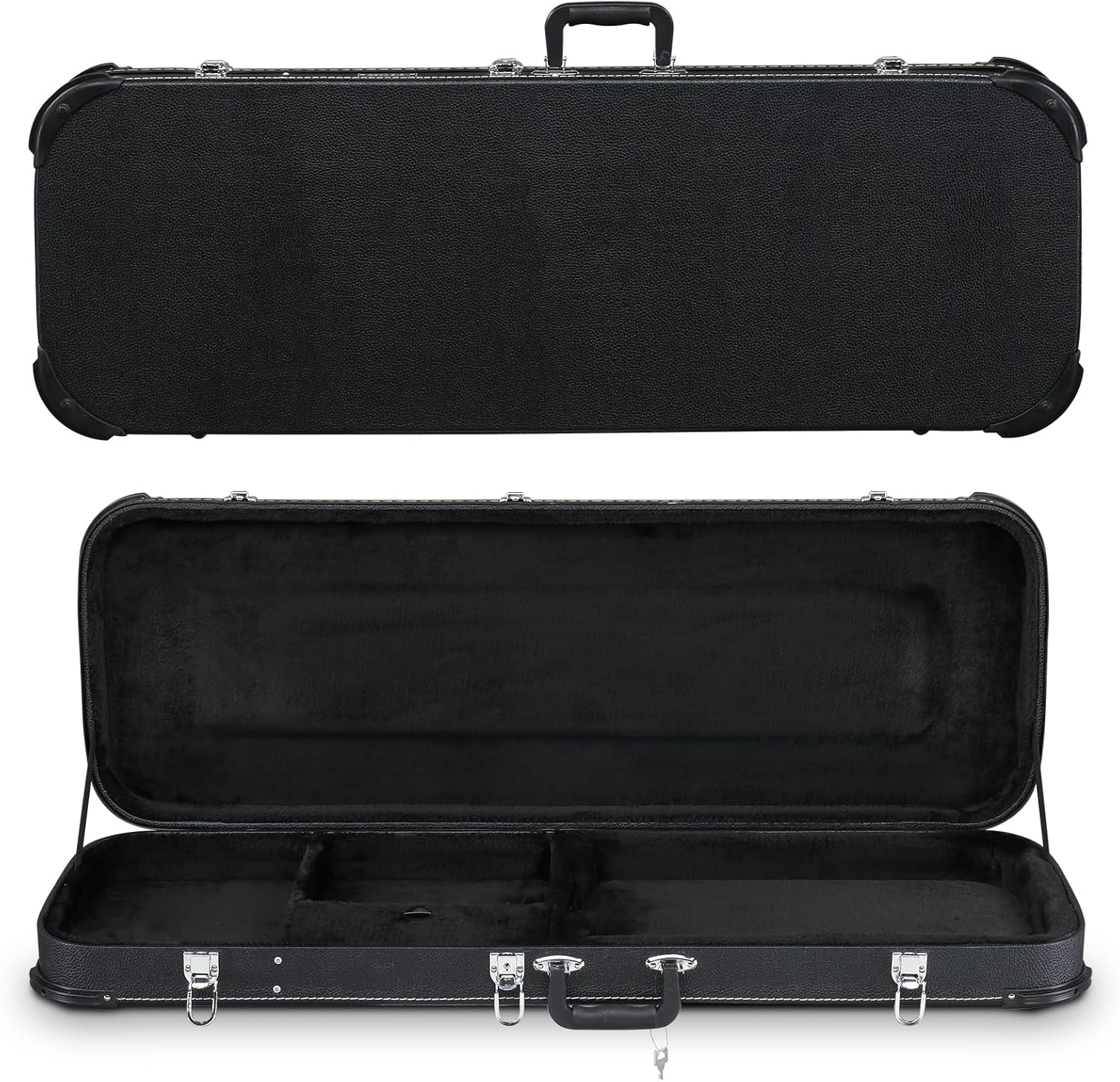 Ktaxon Electric Guitar Hard Case, Rectangle Wooden Standard 39-Inch Electric Guitars Hard-Shell Protective Carrying Case for KST/KTL/170 Model with Lock Latch Padding (Black)