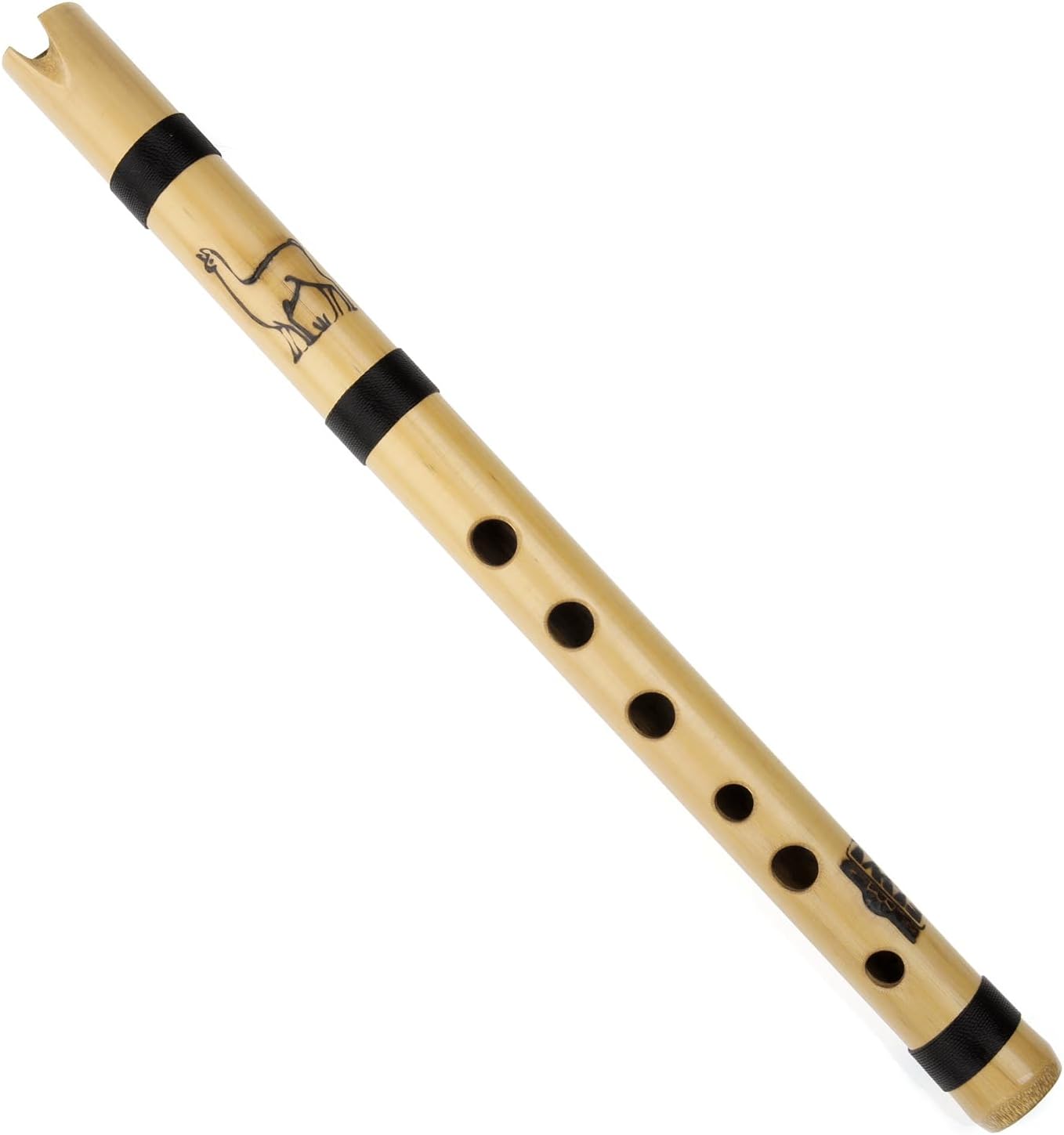 Handmade Natural Cane Flute Traditional in from Peru Musical Instruments Wind Bamboo Andean Quena Flute Textile Carrying Case (F key)