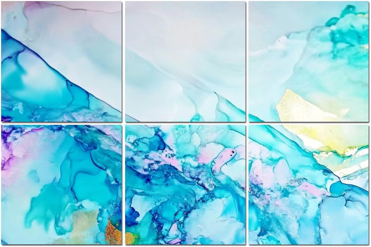 6 Pack Art Acoustic Panels Clouds Macro White Grass Blots Transparent Soundproof Wall Panels, 48