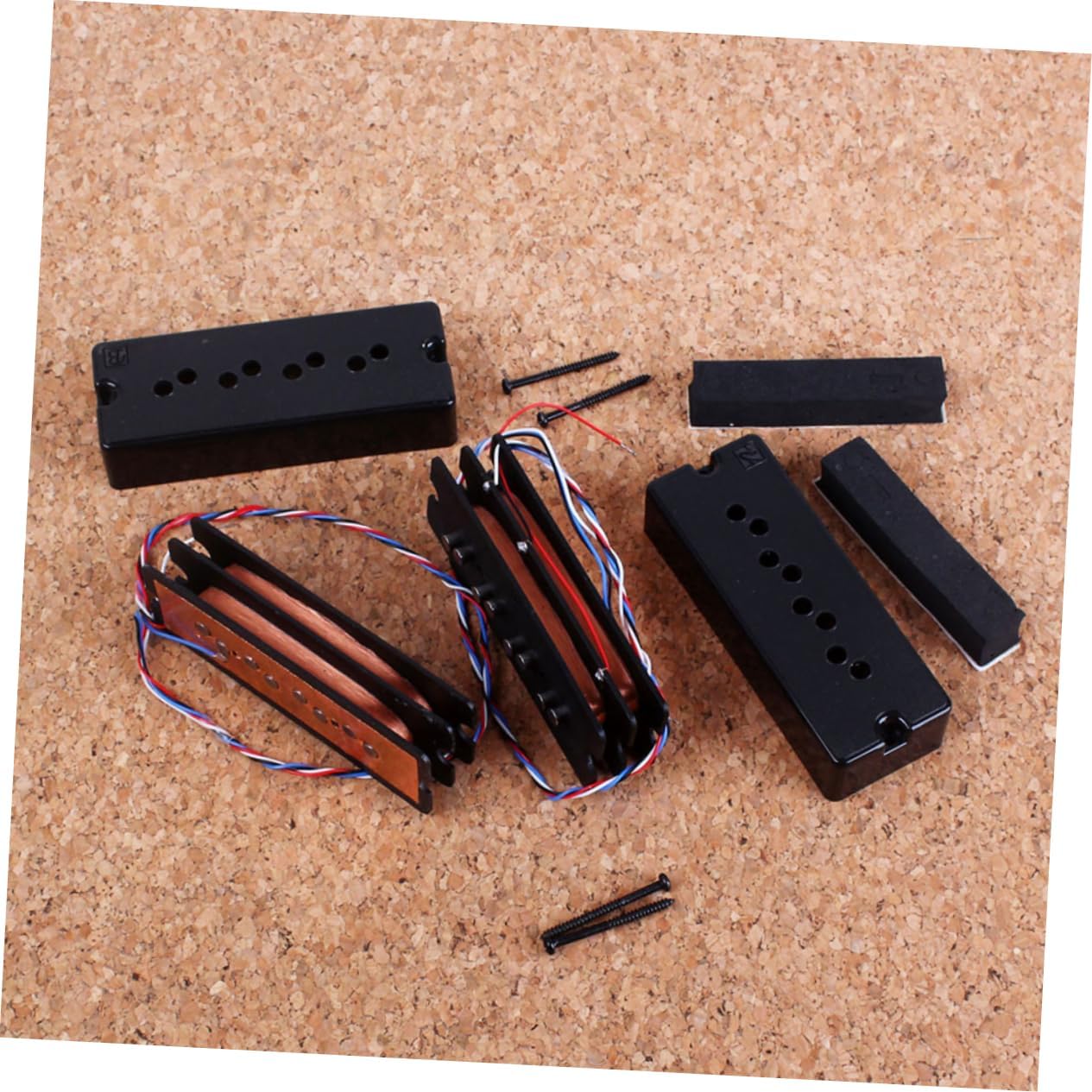 Kisangel 5-String Bass Pickup Set Double Layer Vintage Humbucker 10 Dots Compatible Bass Guitar Replacement Parts for Electric