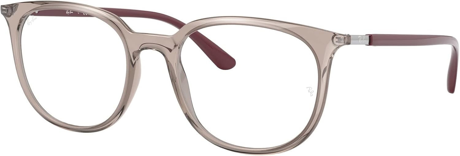 Ray-Ban 7190 Eyeglasses Bundle: 7190 7190 8083 Transparent Grey 53mm and Eyewear Cleaning Kit