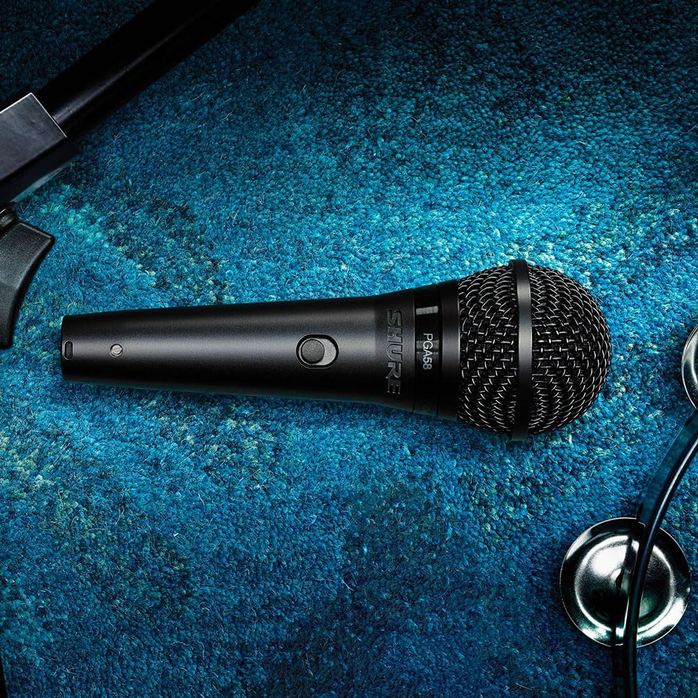 Shure PGA58 Dynamic Microphone - Handheld Mic for Vocals with Cardioid Pick-up Pattern, Discrete On/Off Switch, Stand Adapter and Zipper Pouch, No Cable (PGA58-LC)