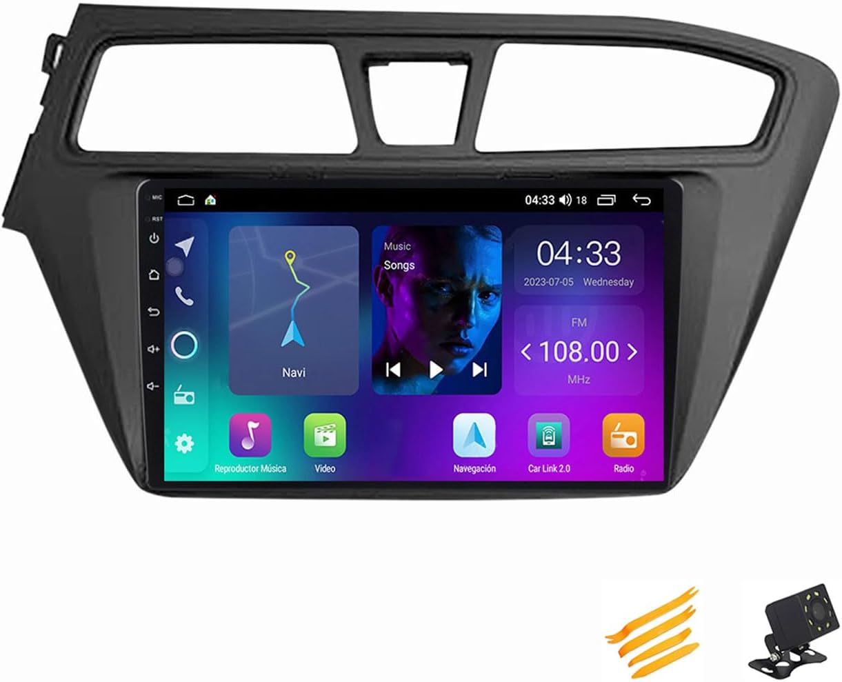 Android 13 Car Stereo Bluetooth Car Play 2 DIN Touch Screen Compatible with Hyundai I20 2015~2018 9in QLED Display Car Radio with Navigation Android Auto FM RDS SWC,4 Core NF1 1G+32G