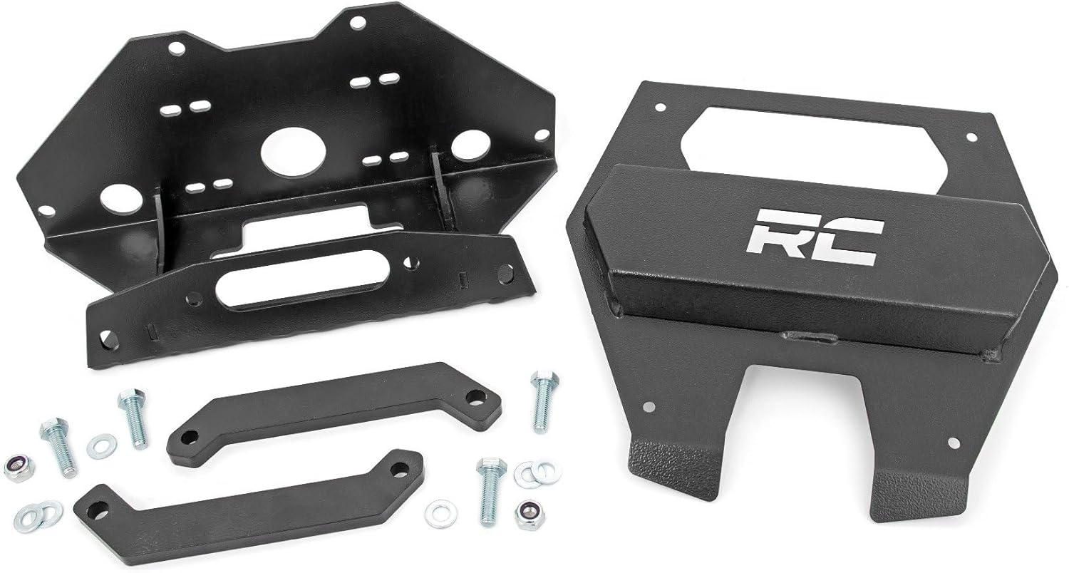 Rough Country Winch Mount for Polaris RZR PRO XP - Bolt-on Mounting Plate, Fits Most UTV Winches