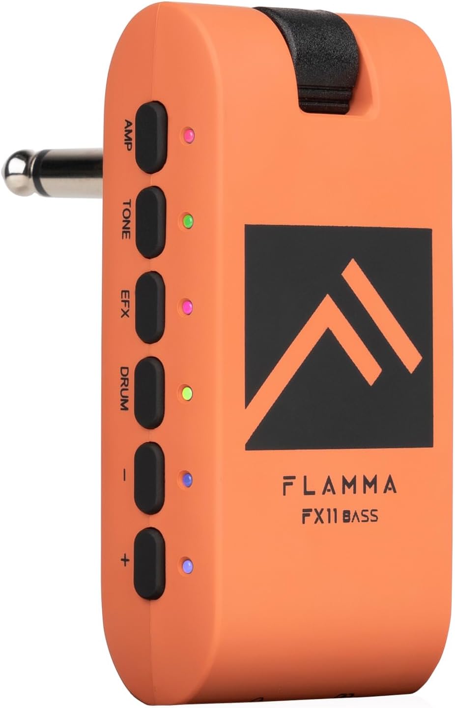 FLAMMA Bass Headphone Amp Portable Modeling Headphone Amplifier with 28 Drum Grooves 7 Amp Models Built-in Effects 5 Tone Color Support Bluetooth USB Audio Recording&Playback OTG Function Rechargeable