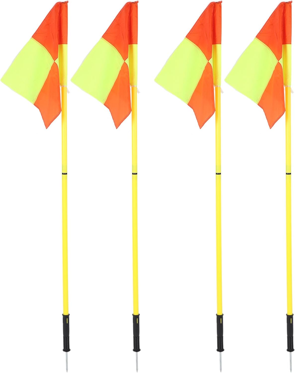 Soccer Corner Flags, Set of 4 1.5m Portable Soccer Poles & Football Field Corner Flags with Storage Bag, Windproof Soccer Flags Soccer Poles Soccer Equipment for Training