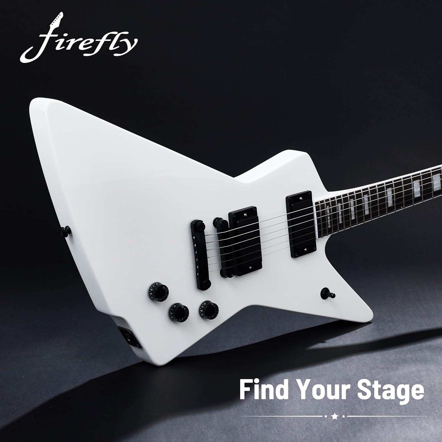 Firefly FFLX Solid Body Electric Guitar,Mahogany Guitar body,Stainless steel and ball end frets,rosewood fretboard(White Color)