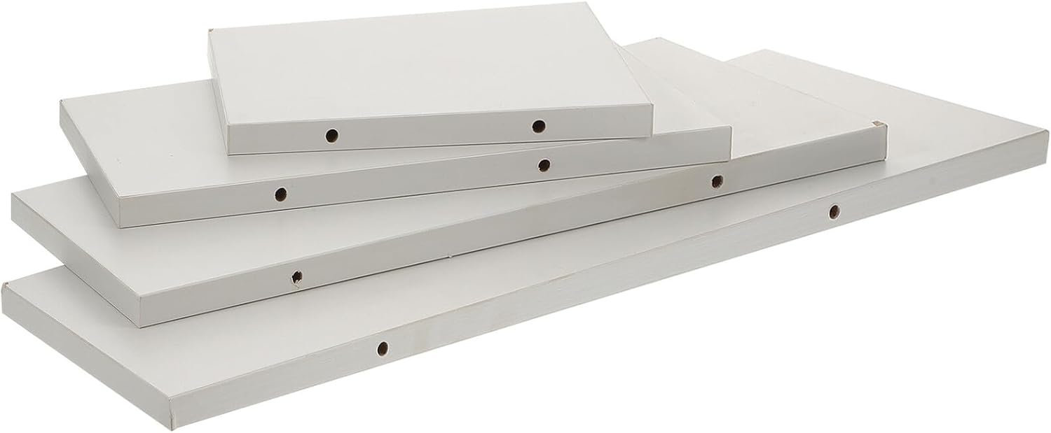 Thickened Modern Floating Wall Shelf Simple Style Wooden Wall-Mounted Rack for Bathroom Bedroom Kitchen Living Storage and Decorative Display Space-Saving Household Organizer