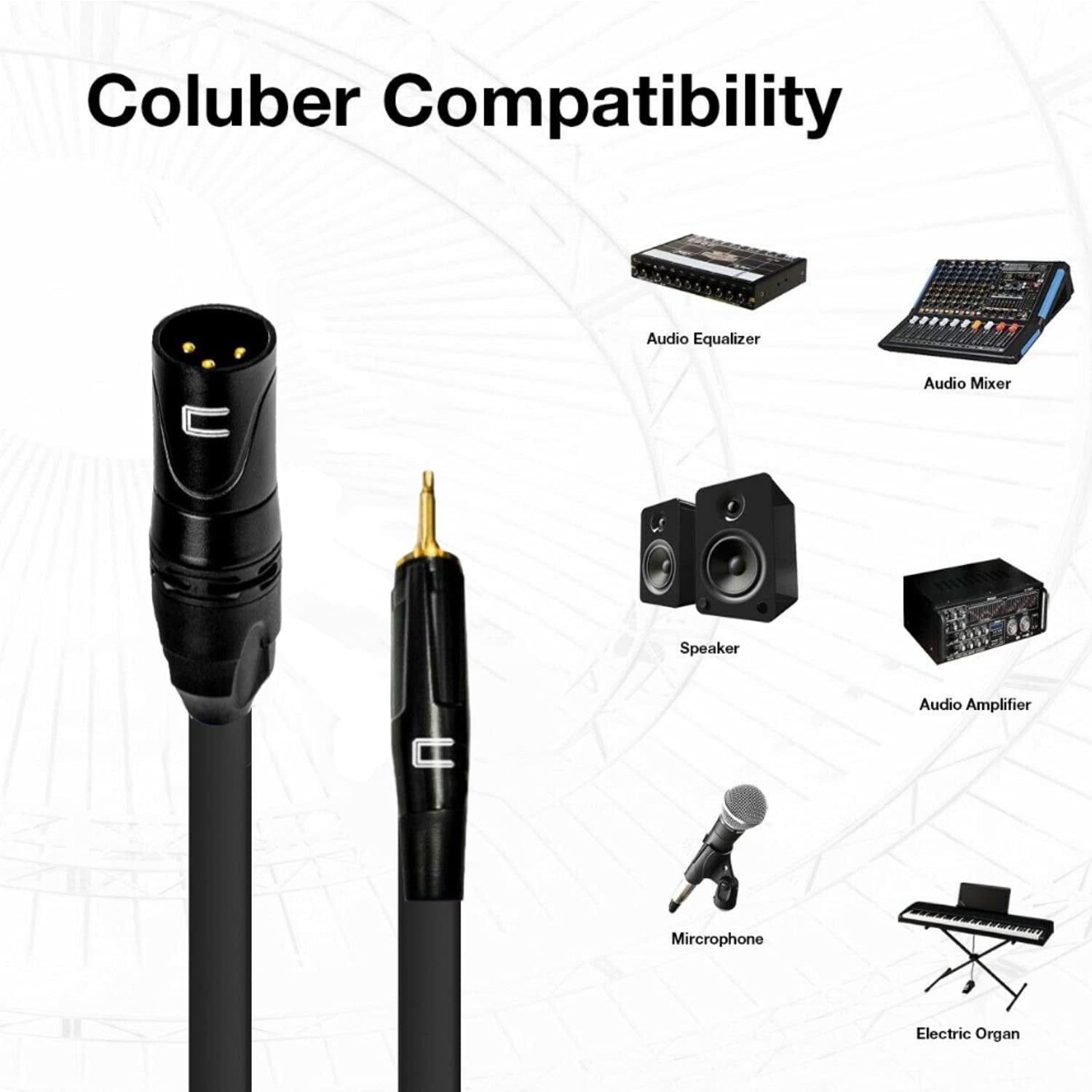 Unbalanced XLR Cable Male to 3.5mm TS - 100 Feet Purple - Pro 3-Pin Microphone Connector for Powered Speakers, Audio Interface or Mixer for Live Performance & Recording