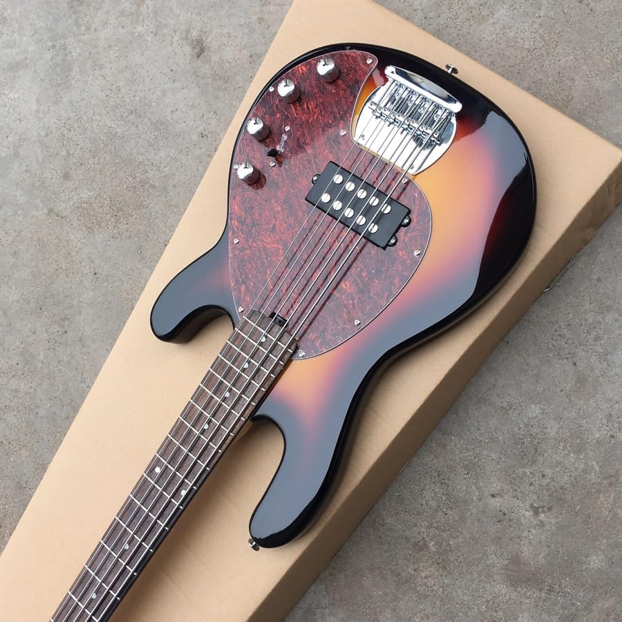 Custom Sunset Color 5-String Bass with Built-In Amplification Line - Perfect for Bassists Seeking a and High- Instrument for Professional Performance