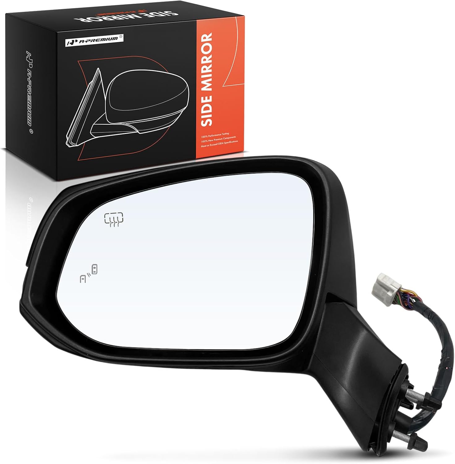 A-Premium Driver Side Power Door Mirror - Compatible with Toyota Sienna 2021-2024 - Heated Power Folding Black Outside Rear View Mirror with Turn Signal Puddle Light Blind Spot Detection