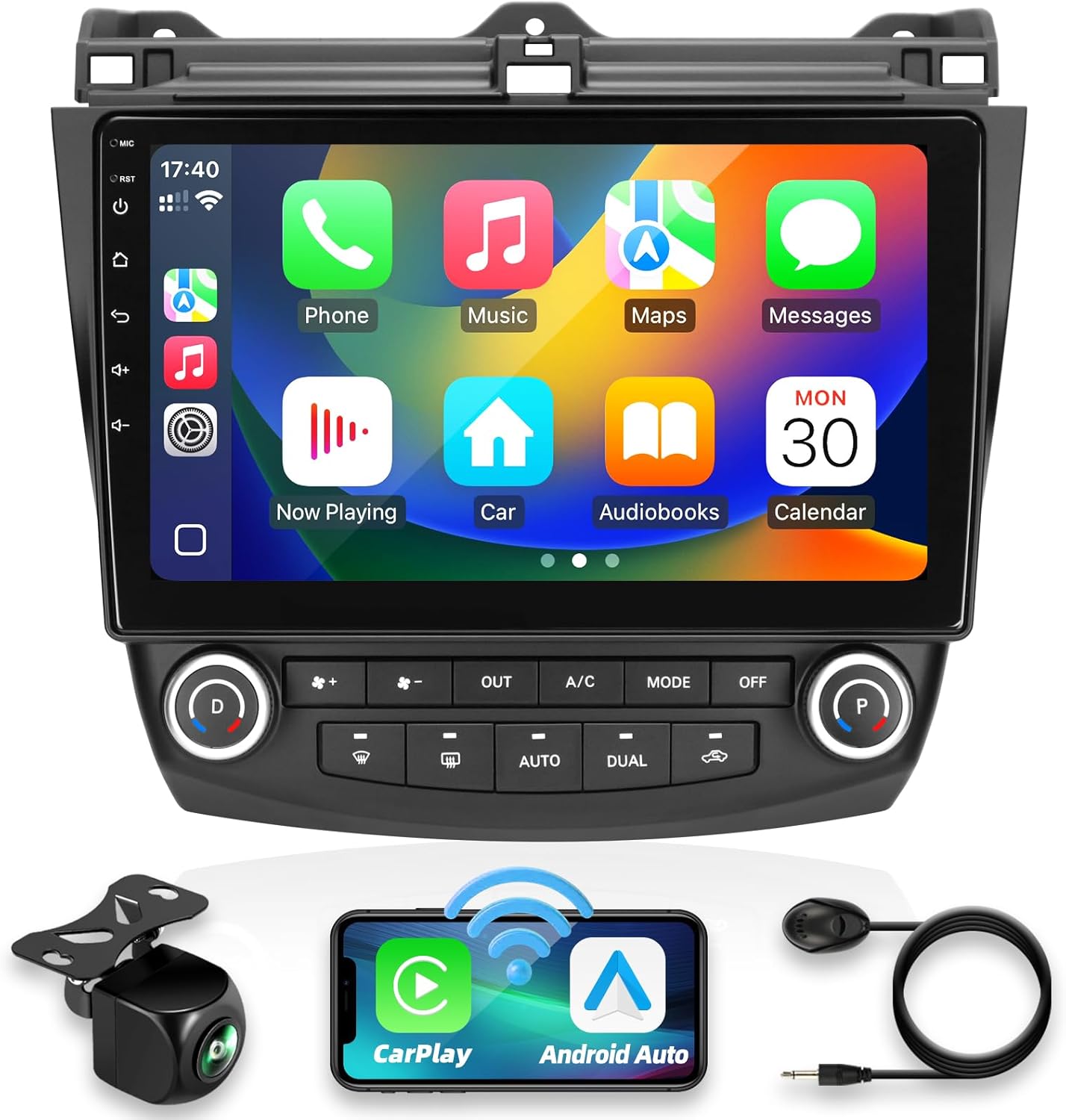for Accord 2003-2007 Radio Compatible with Wirelessly Carplay Android Auto Upgrade Android Car Stereo Bluetooth Navigation GPS 1280X720 TouchScreen FM WiFi Media Player Backup Camera Head Unit