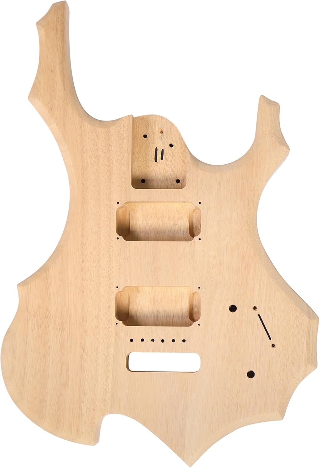 DIY 6 String Flame Shaped Style Electric Guitar Kits with Mahogany Body, Maple Neck and Accessories