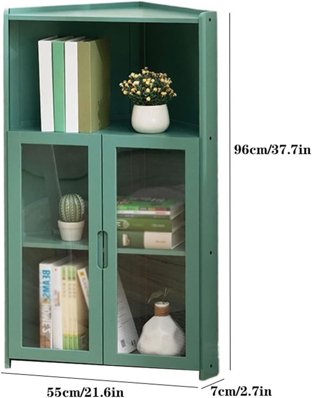 Book Shelf Corner Bookcase 3 Tier Display Cabinet Storage Rack Organizer Display Storage Unit Office Bedroom Living Room Furniture Bookshelves