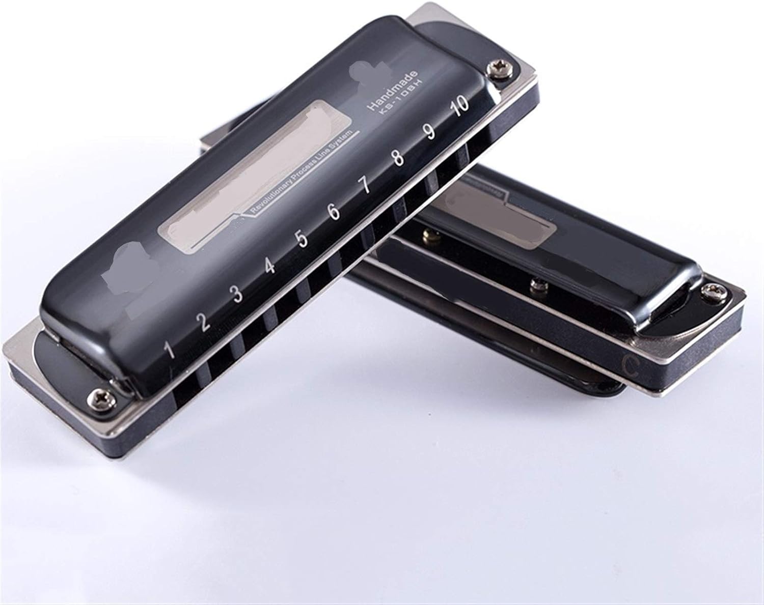 SUOFEILAIMU Harmonica 10 Holes Diatonic Blues Harp Professional Harmonica Key of C/D/E/F/GA/Bb KS-10BH Black (Color : Key of Bb)