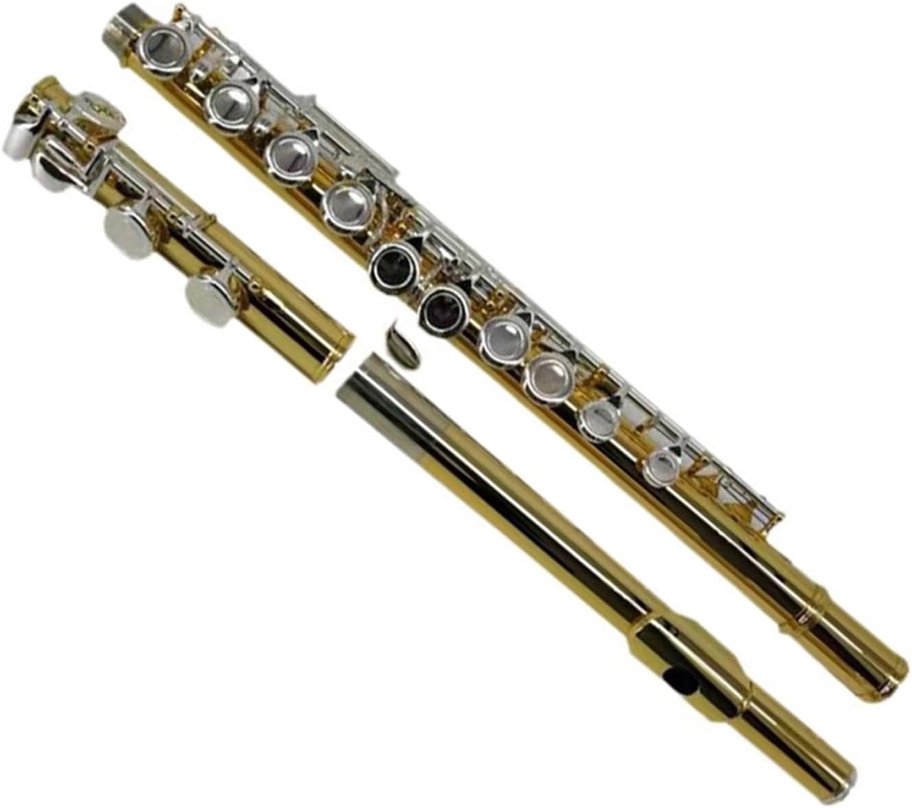 Professional Flute Instrument Flute Gold Plated Silver Key 16 Closed Hole Wind Instrument Color Professional