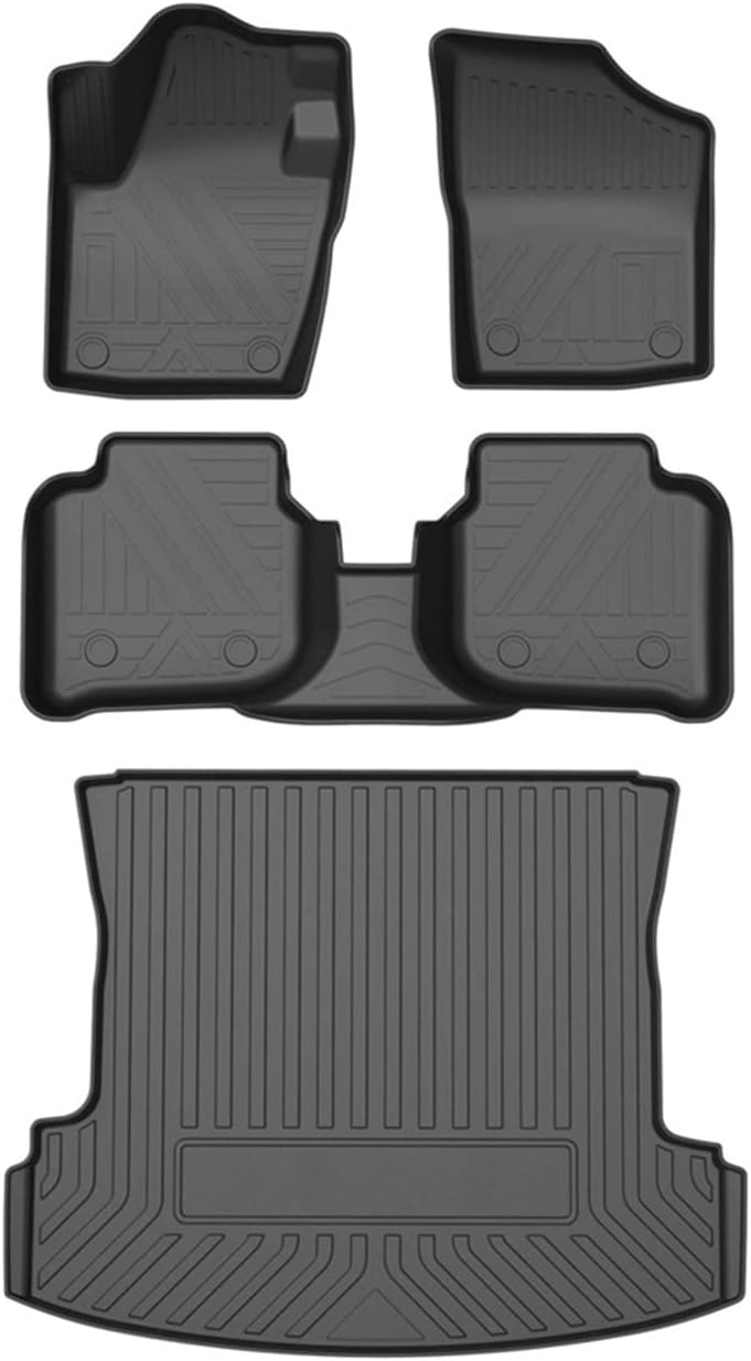 Car Floor Mats All-Weather TPE Foot Mats Odorless Pad Tray Mat Interior Accessories Compatible with Skoda Rapid Sedan 2013-2022
