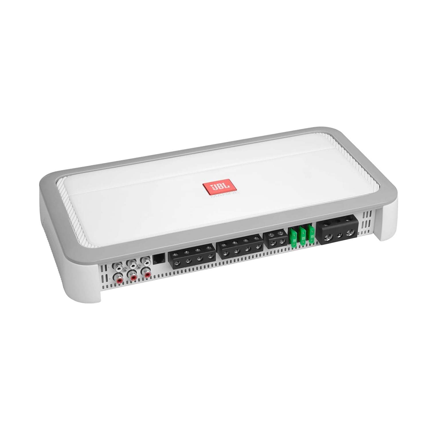 JBL MA5055 - High performance 5-Channel Marine Amplifier, 100 watts RMS x 2 bridged at 4 ohms + 500 watts RMS x 1 at 2 ohms, preamp and speaker-level inputs (Renewed)