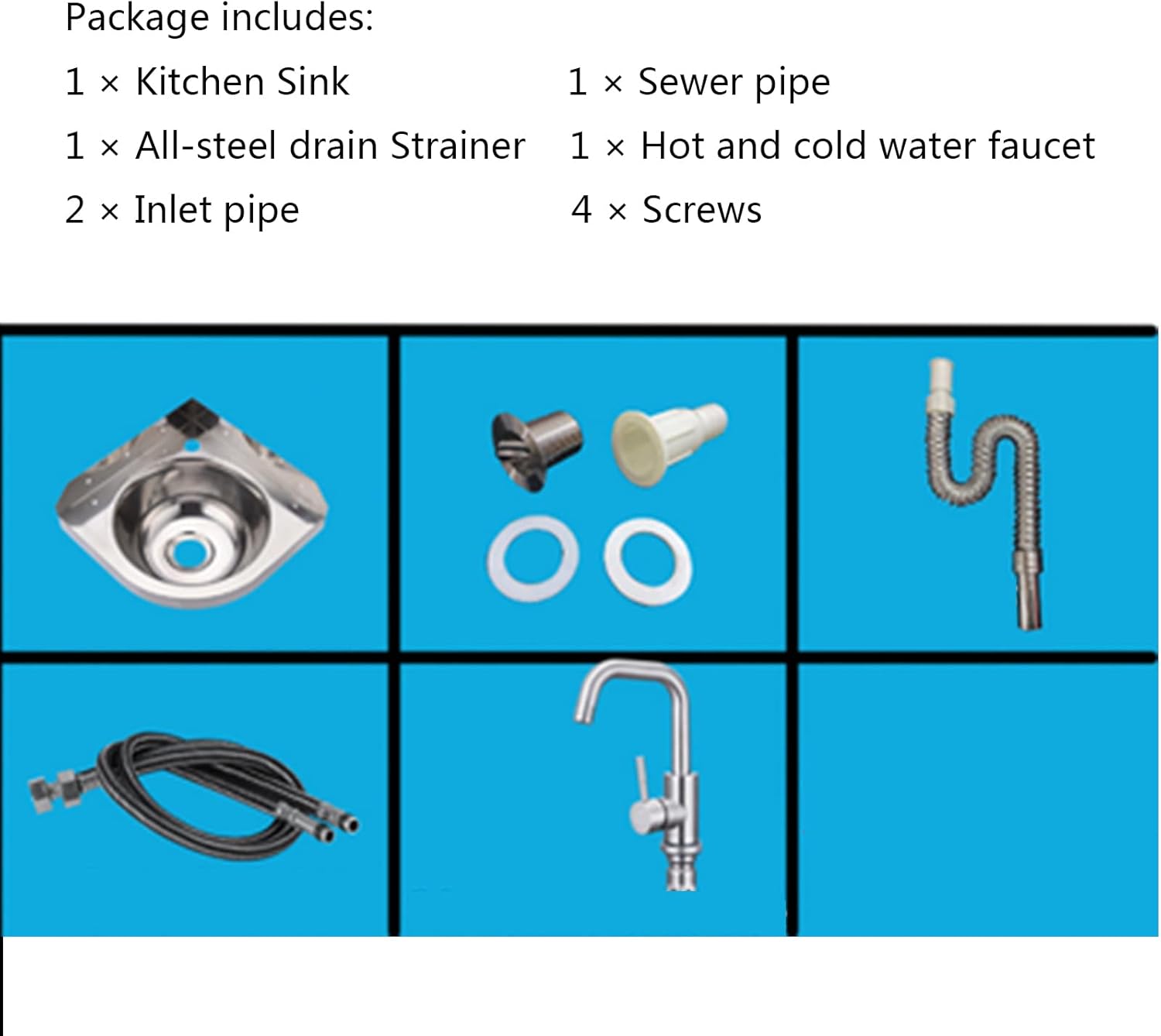 Commercial Hand Wash Sink with Hot and Cold Water Faucet - Stainless Steel Wall Mount Corner Vanity for Small Apartment Bathroom - Mini Triangle Washbasin